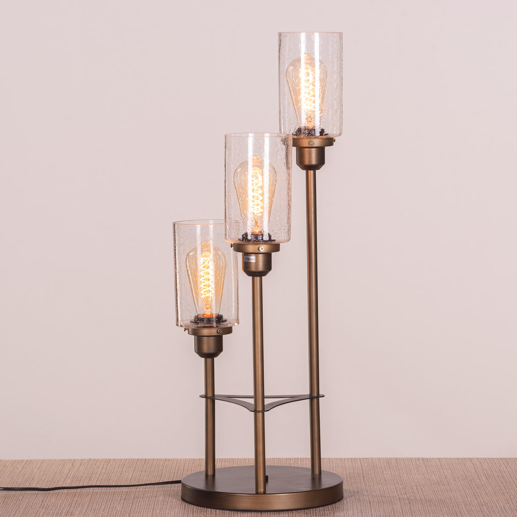 White Teak Old World Charm Table Lamp Bronze Gold