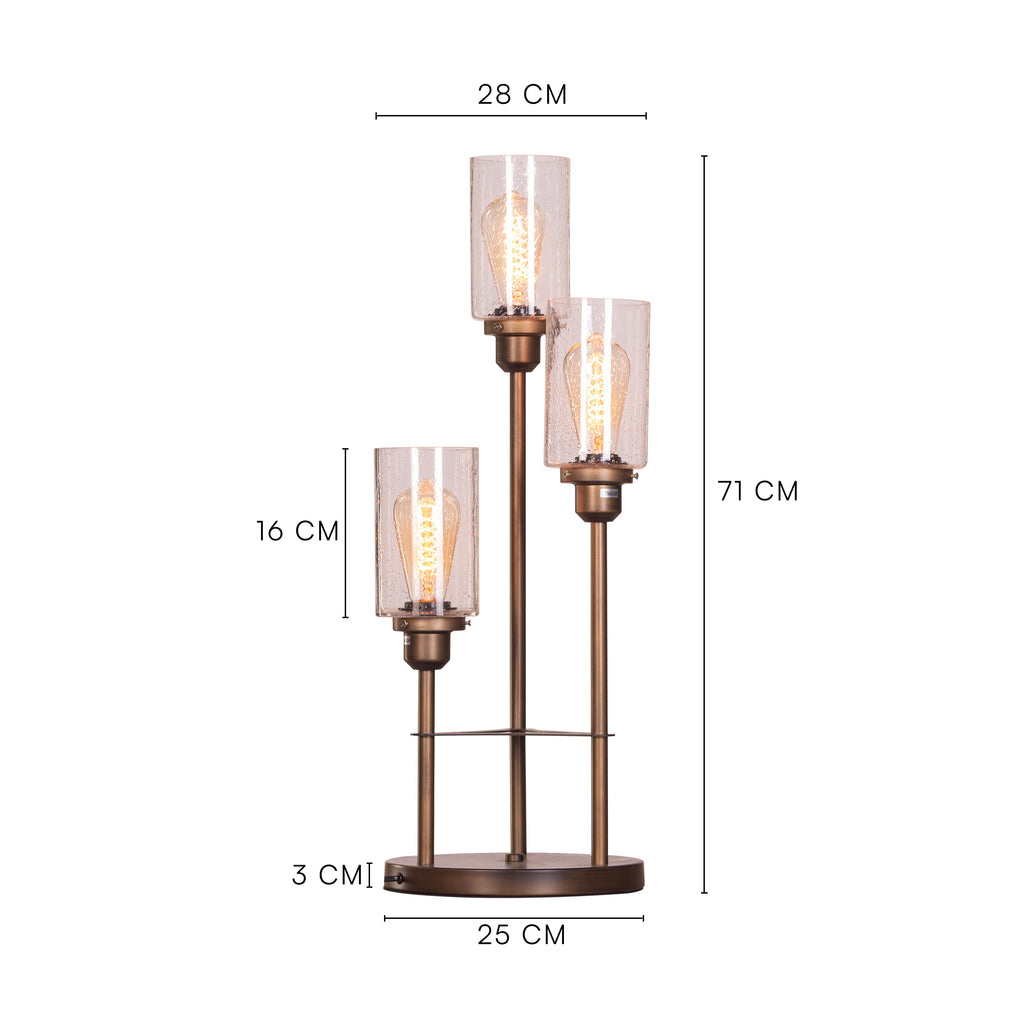 White Teak Old World Charm Table Lamp Bronze Gold