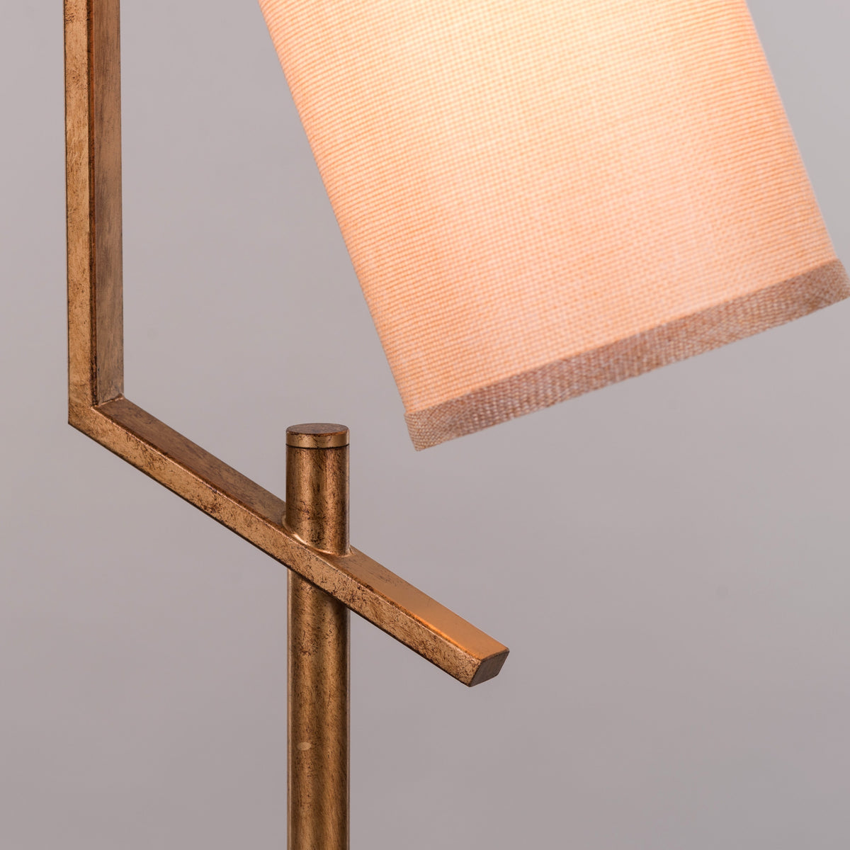 White Teak Effortless Marble Table Lamp Antique Gold and White