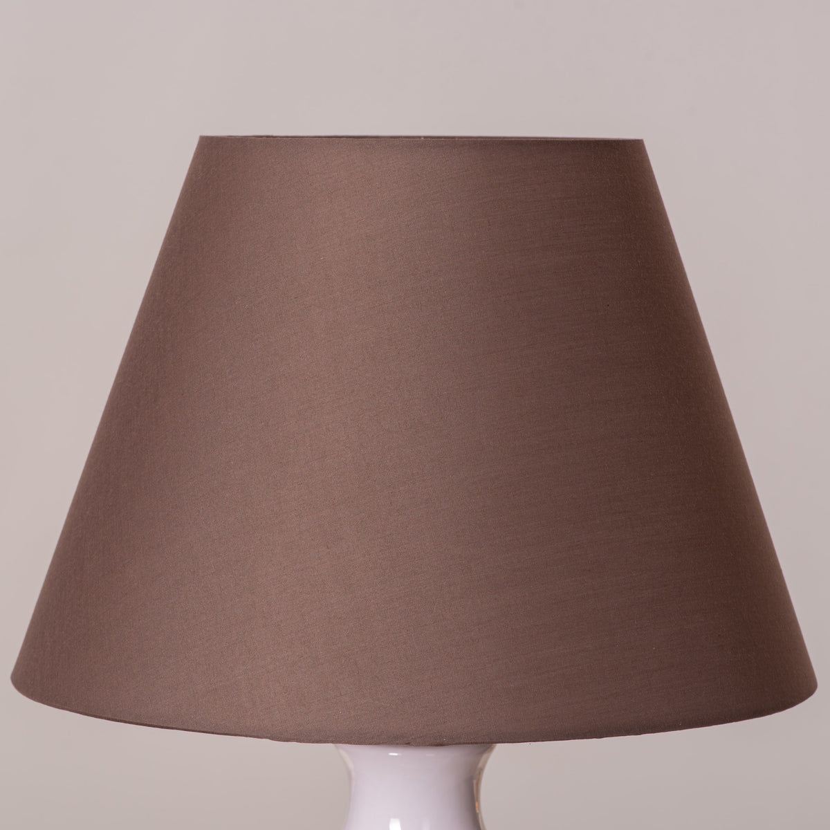 White Teak Tan Bran Ceramic Table Lamp Brown and Beige
