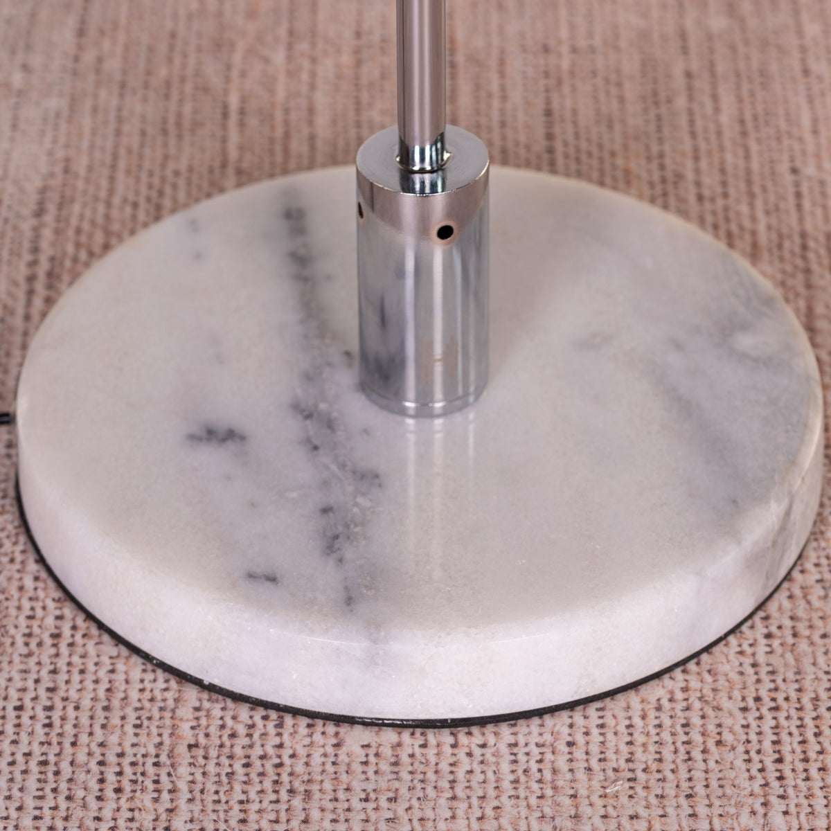 White Teak When It Counts Marble Table Lamp Chrome and Amber
