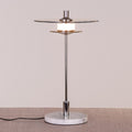 White Teak When It Counts Marble Table Lamp Chrome and Amber