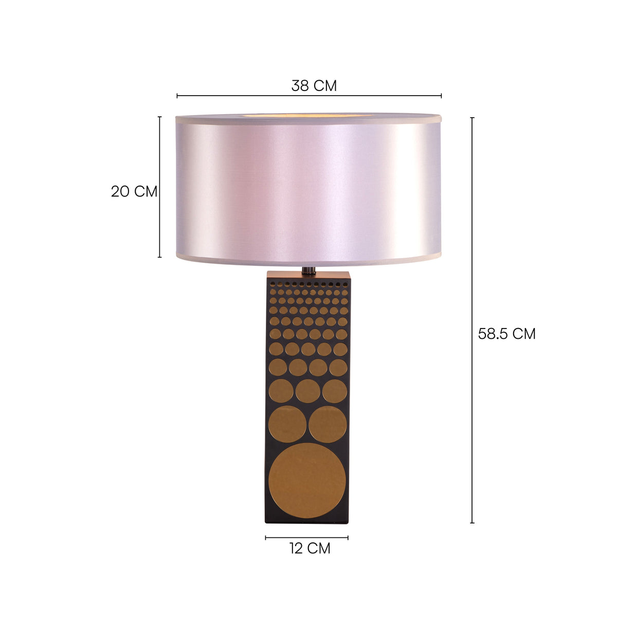 White Teak Live Your Look Table Lamp Black and Blue