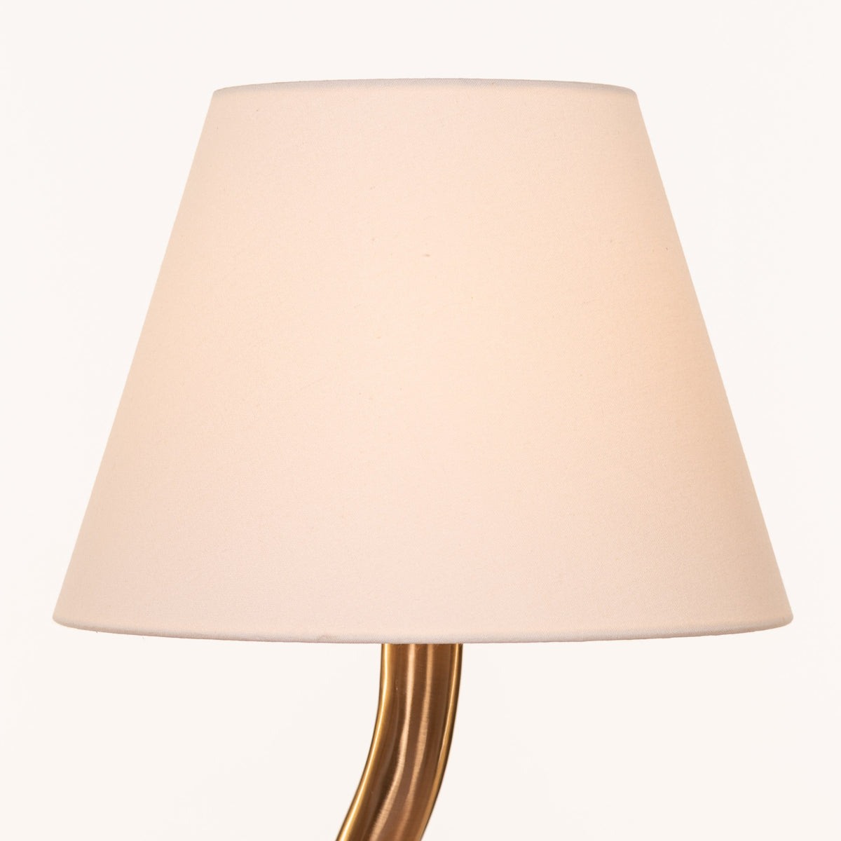 White Teak Sunpetal Fabric Table Lamp Gold and Off-White